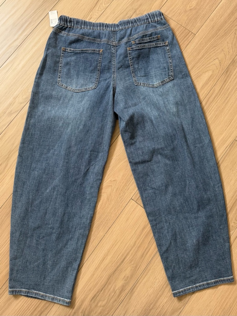 Maurice’s Mid Rise Pull On Super Stretch Barrel Drawstring Denim Jeans Medium - Picture 2 of 8